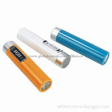 3-in-1 Power Banks, Can Used as Torch and Music Audio Player SD Card, Good for Traveling